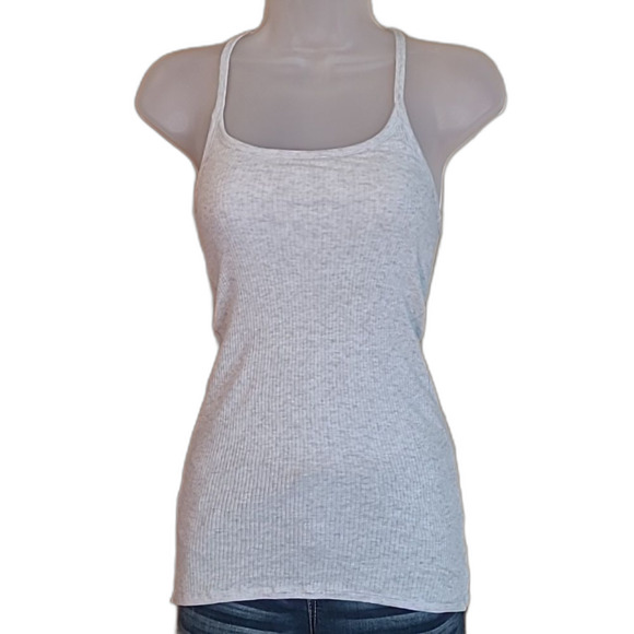 Am. Eagle Ribbed Racerback Tank Top Built-in Bra Fitted Stretchy Scoop Neck Sm. - Picture 2 of 16